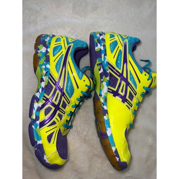 ASICS Gel Flashpoint Women’s Volleyball Shoes – Size 9 – Yellow/Purple/Blue - Picture 3 of 8